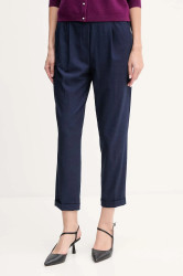 Kalhoty United Colors of Benetton dámské, tmavomodrá barva, 4962DF079