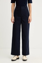 Kalhoty United Colors of Benetton dámské, tmavomodrá barva, high waist, 4X8MDF07F