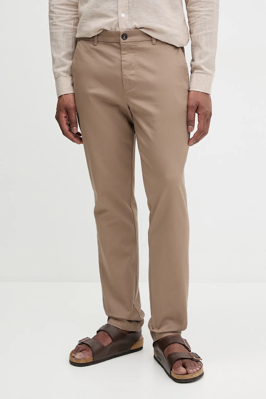 Kalhoty United Colors of Benetton pánské, hnědá barva, 4FN2UF04P