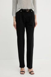 Kalhoty Versace Jeans Couture dámské, černá barva, high waist, 78HAA111 N0356