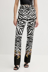 Kalhoty Versace Jeans Couture dámské, černá barva, high waist, 78HAA1P1 NS641