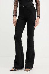 Kalhoty Versace Jeans Couture dámské, černá barva, zvony, high waist, 79HAA105 J0092