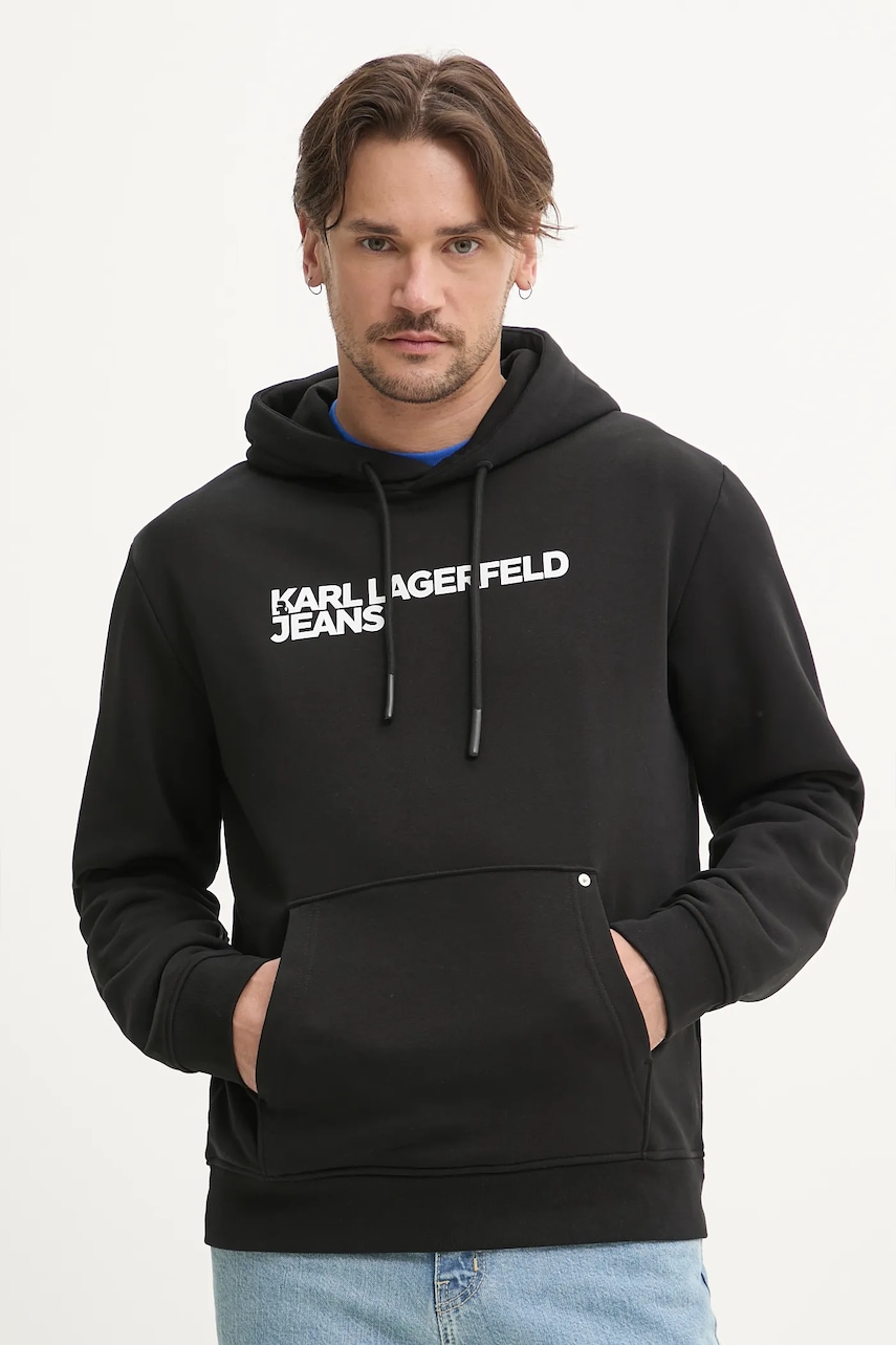 Karl Lagerfeld Jeans  mikina s kapucí pánská s bavlnou