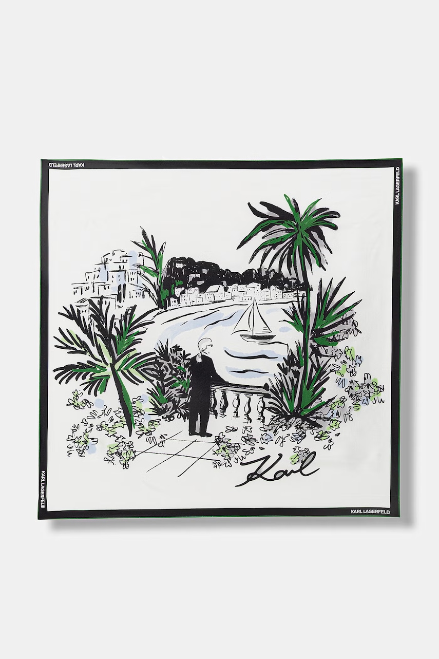 Karl Lagerfeld malý dámský hedvábný šátek K/SIGNATURE