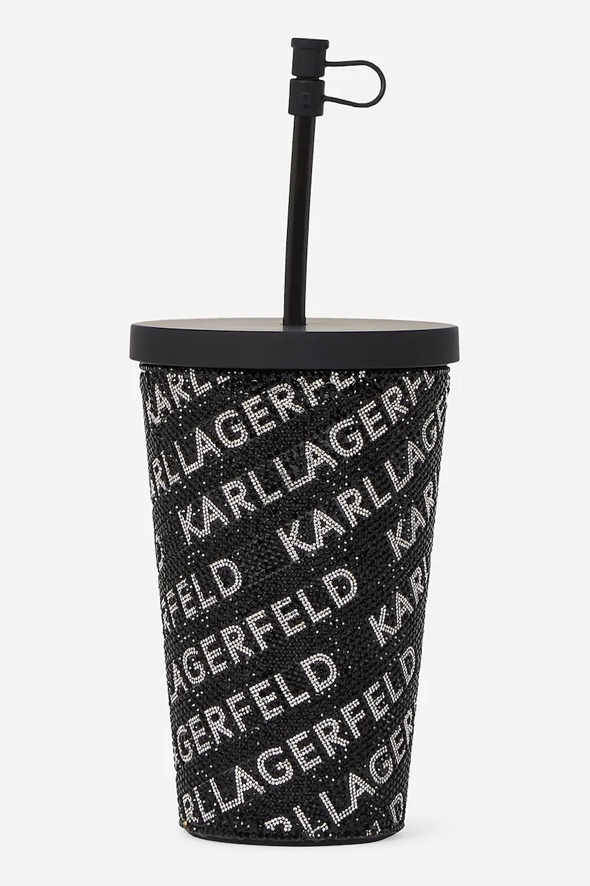 Karl Lagerfeld  Pohárek s brčkem  k/rhinestone