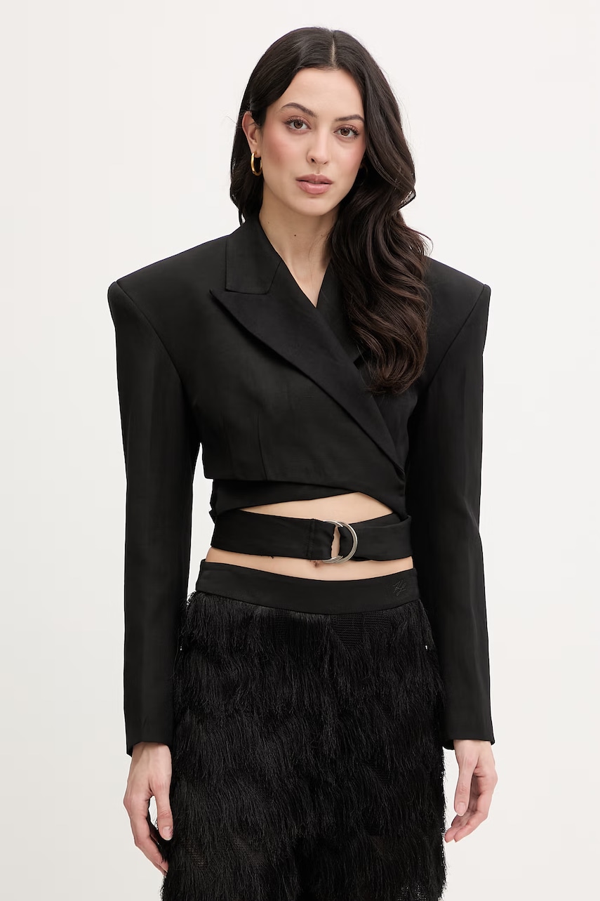 Karl Lagerfeld sako dámské se lnem Karl Lagerfeld Studio