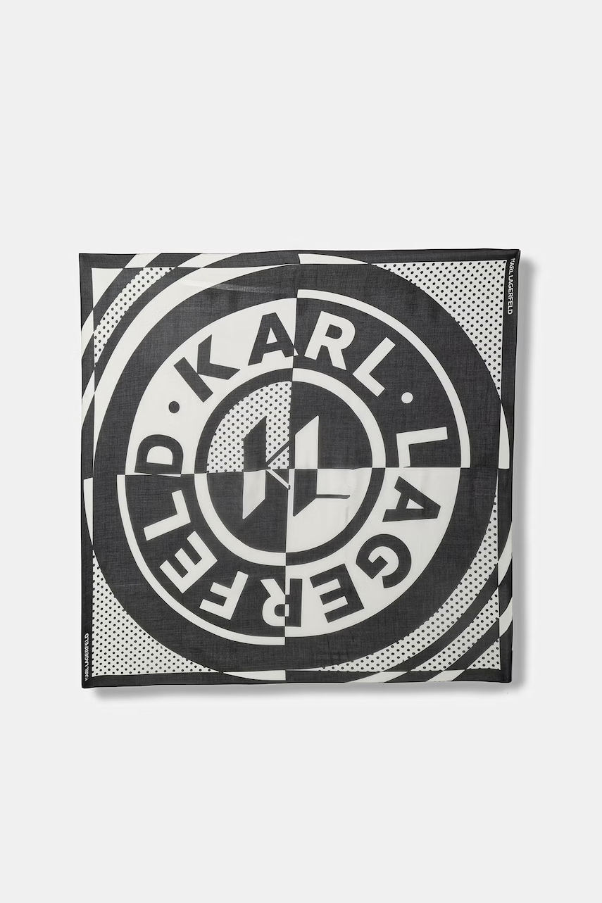 Karl Lagerfeld šátek dámský s příměsí hedvábí K/CIRCLE