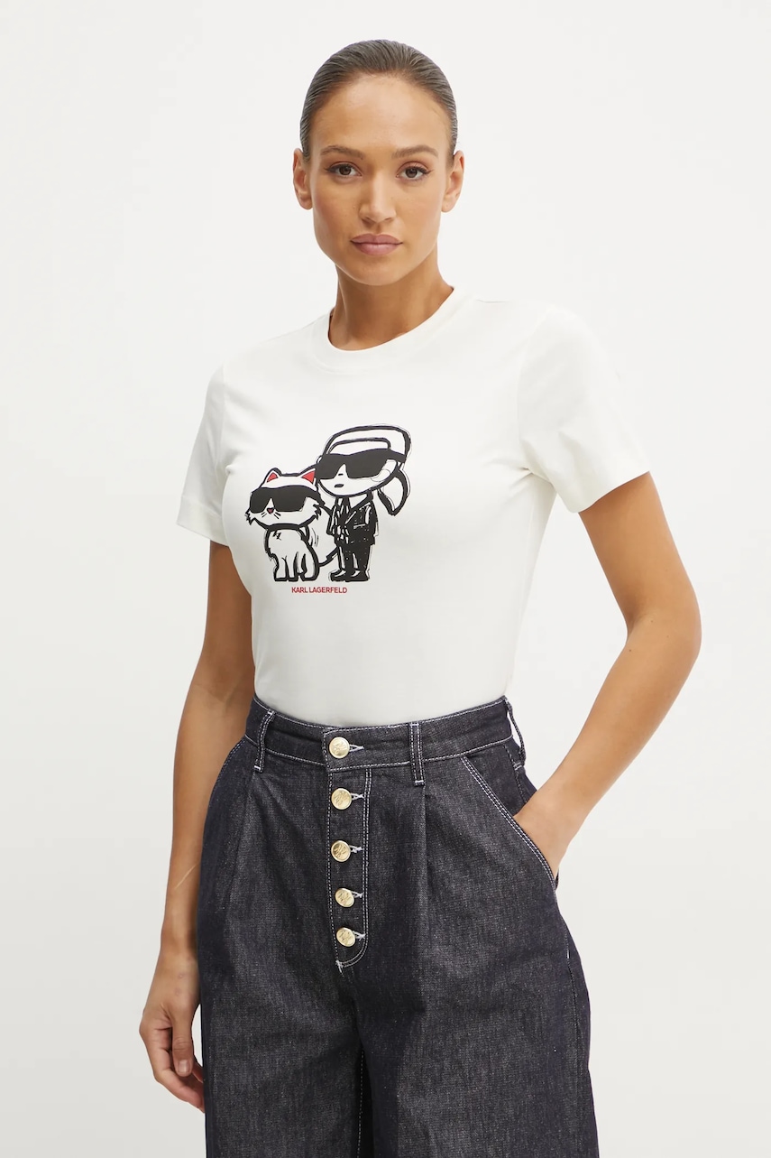 Karl Lagerfeld  tričko dámské bavlněné IKON SKETCH