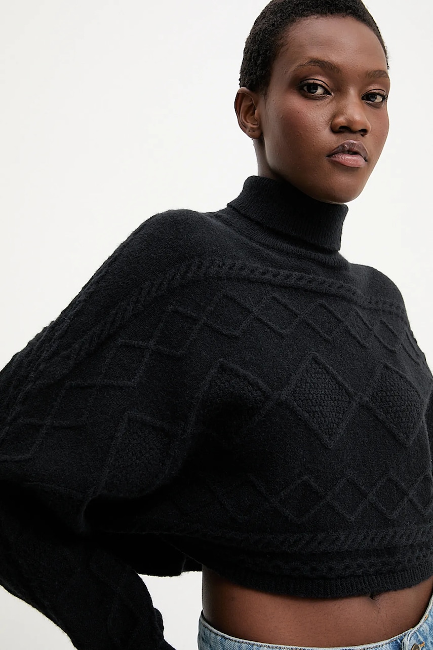 Kašmírový svetr Answear.LAB dámský, černá barva, s golfem