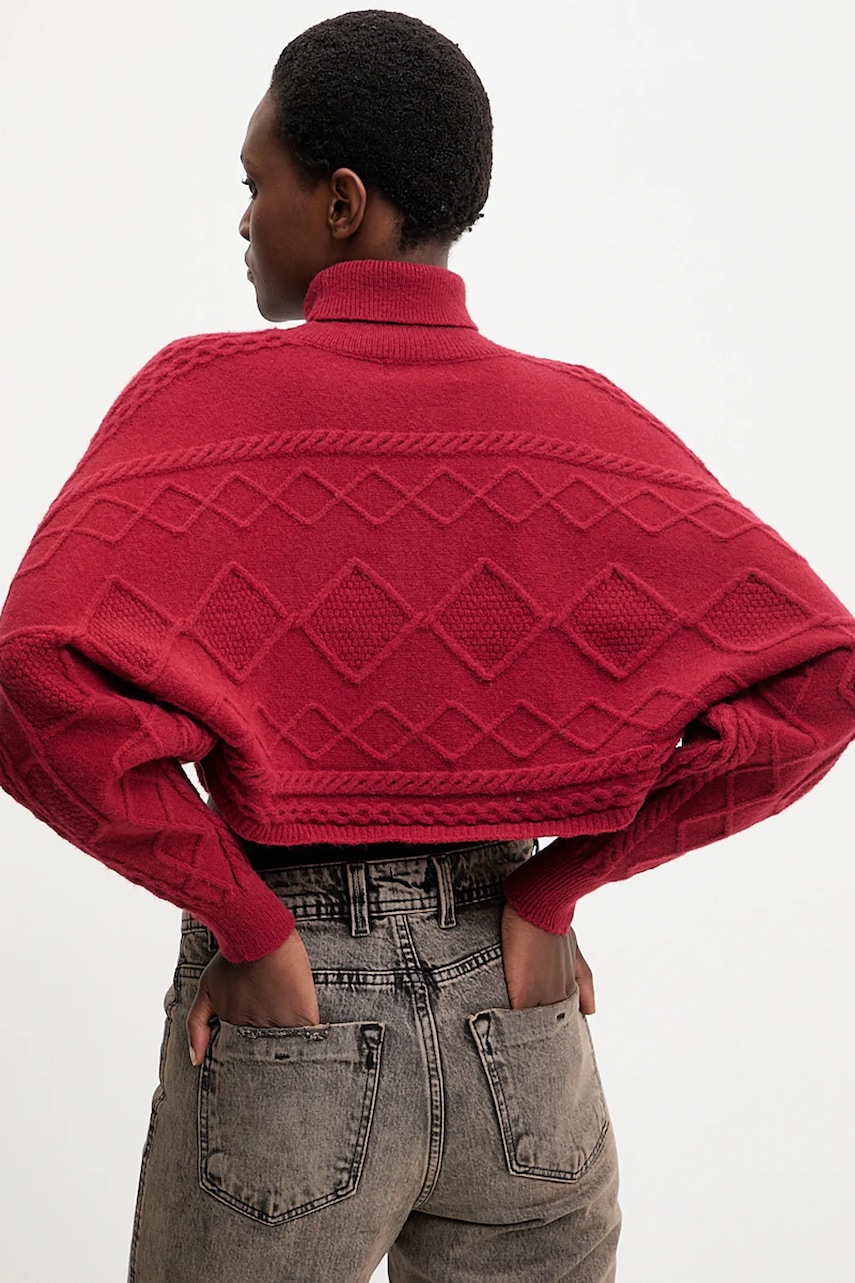 Kašmírový svetr Answear.LAB dámský, červená barva, s golfem