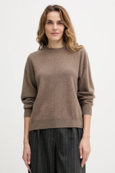 Kašmírový svetr BOSS Fascona dámský, hnědá barva, 50547883