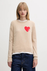 Kašmírový svetr FROM FUTURE dámský, béžová barva, WPR01195