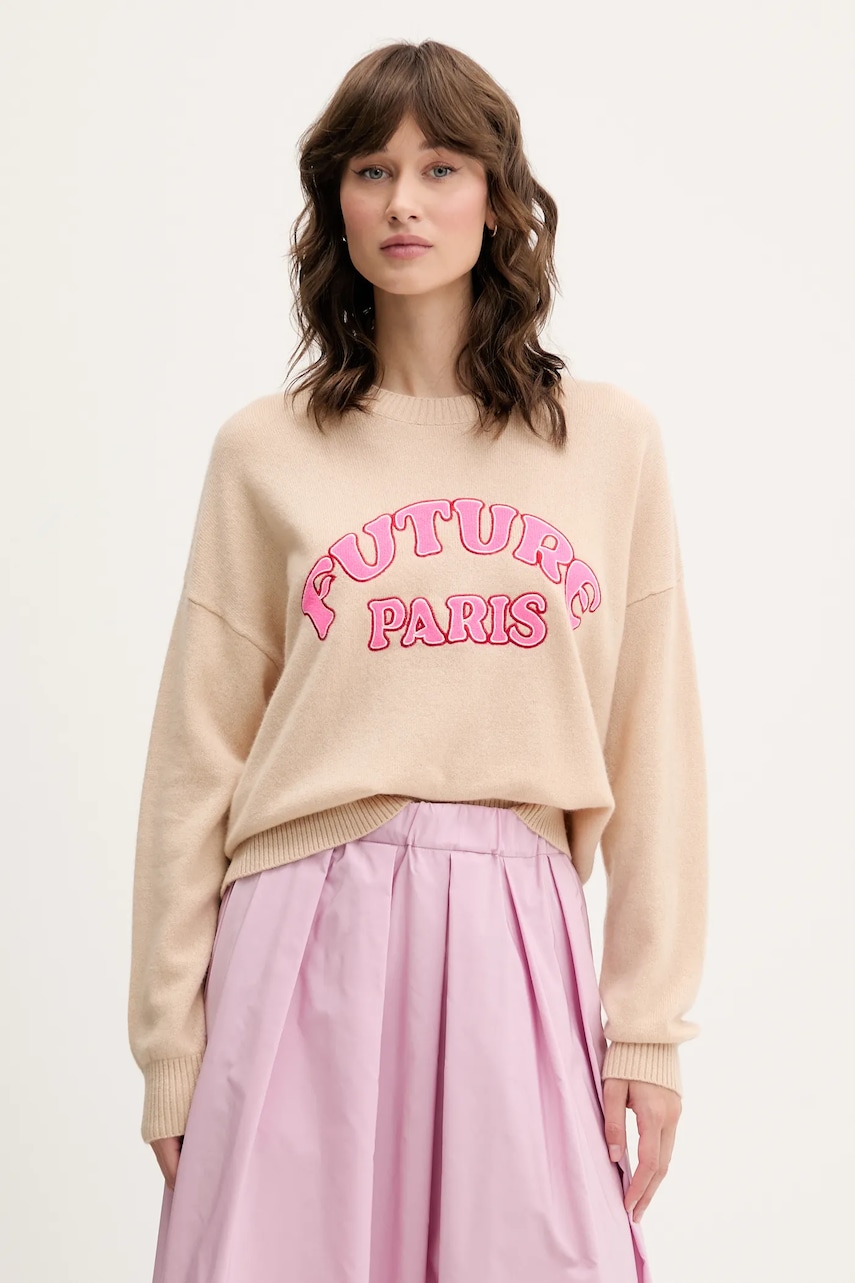 Kašmírový svetr FROM FUTURE dámský, béžová barva, WPR02645