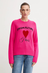 Kašmírový svetr FROM FUTURE dámský, růžová barva, WPR03340