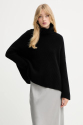 Kašmírový svetr MAX&Co. dámský, černá barva, s golfem, 2528366044200