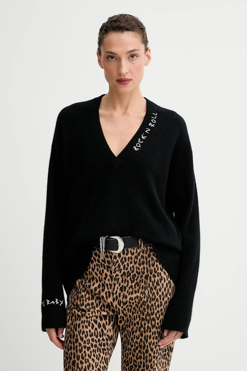 Kašmírový svetr ZADIG&VOLTAIRE dámský, černá barva, KWSW02913