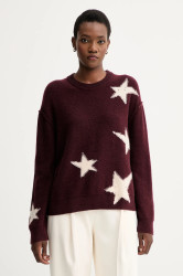Kašmírový svetr ZADIG&VOLTAIRE dámský, vínová barva, KWSW02844