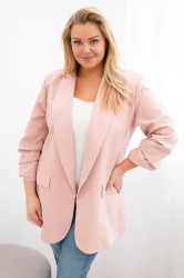 Kesi Włoski Dámská sako Plus Size elegantní tmavě pudrově růžová