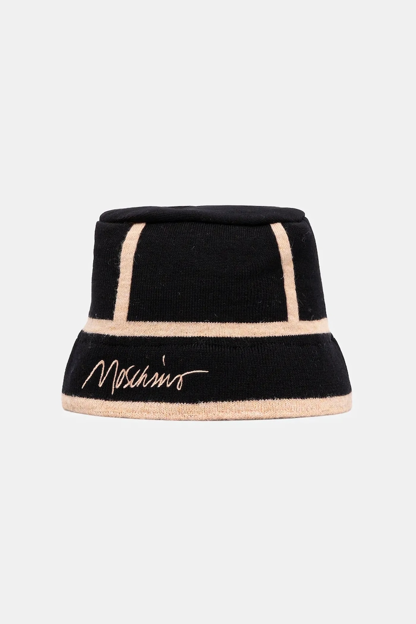 Klobouk s vlnou Moschino černá barva, M3353 65460