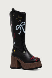 Koi Footwear  kozačky nad kolena na platformě dámské Jettison Chunky Cowboy Boots
