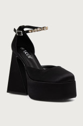 Koi Footwear  lodičky Gilda Satin Platform Jewel Heels