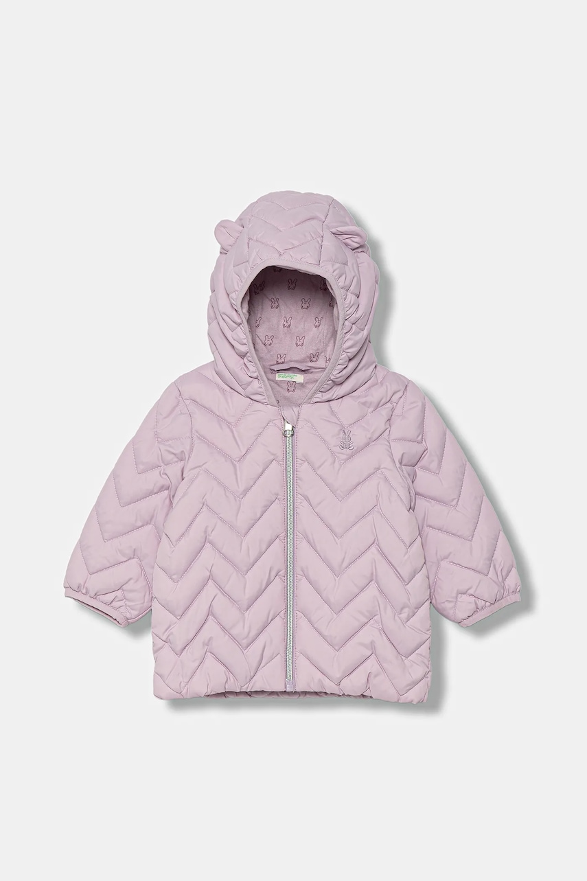 Kojenecká bunda United Colors of Benetton fialová barva, 2WU0AN00W