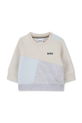 Kojenecká mikina BOSS béžová barva, vzorovaná, J52459