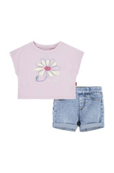 Kojenecká sada Levi's LVG FLORAL DOLMAN TEE & SHORT