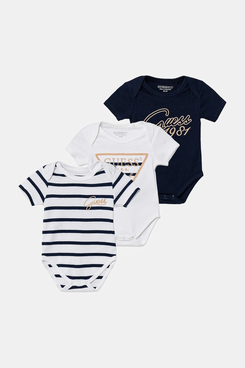 Kojenecké body s bavlnou Guess 3-pack