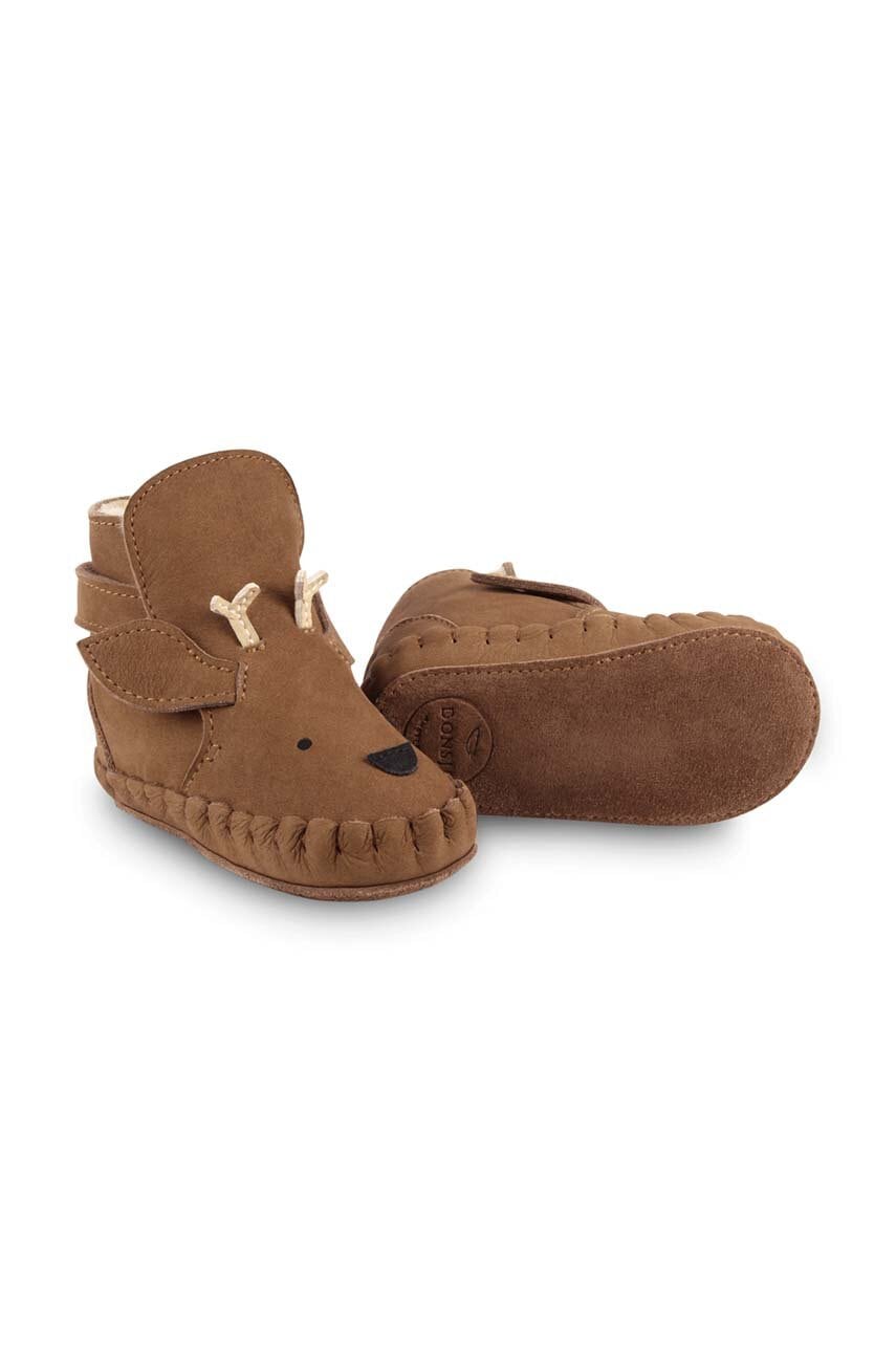 Kojenecké kožené boty Donsje Kapi Special Booties Stag