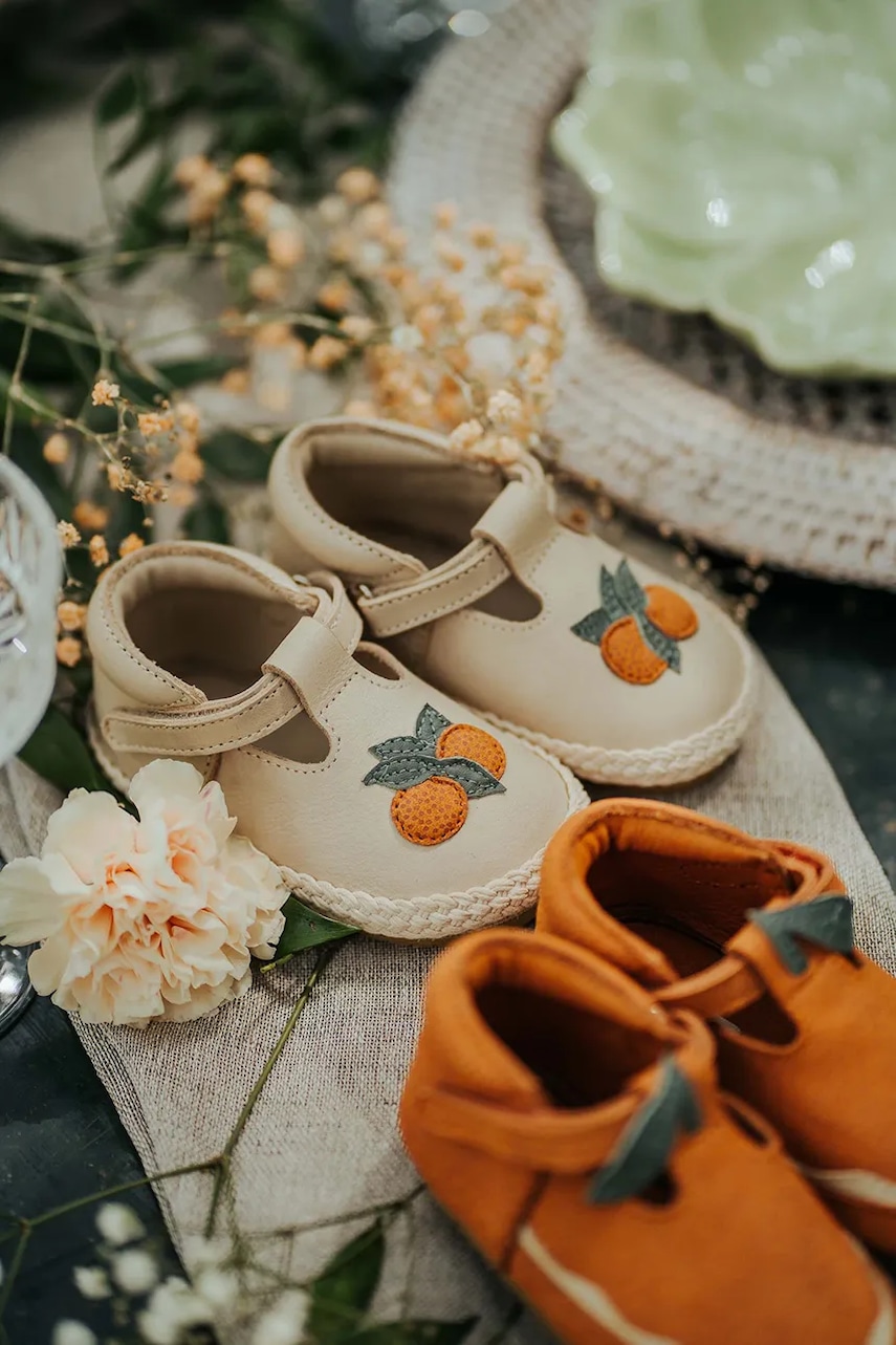 Kojenecké kožené boty Donsje Yames Shoes Arancia