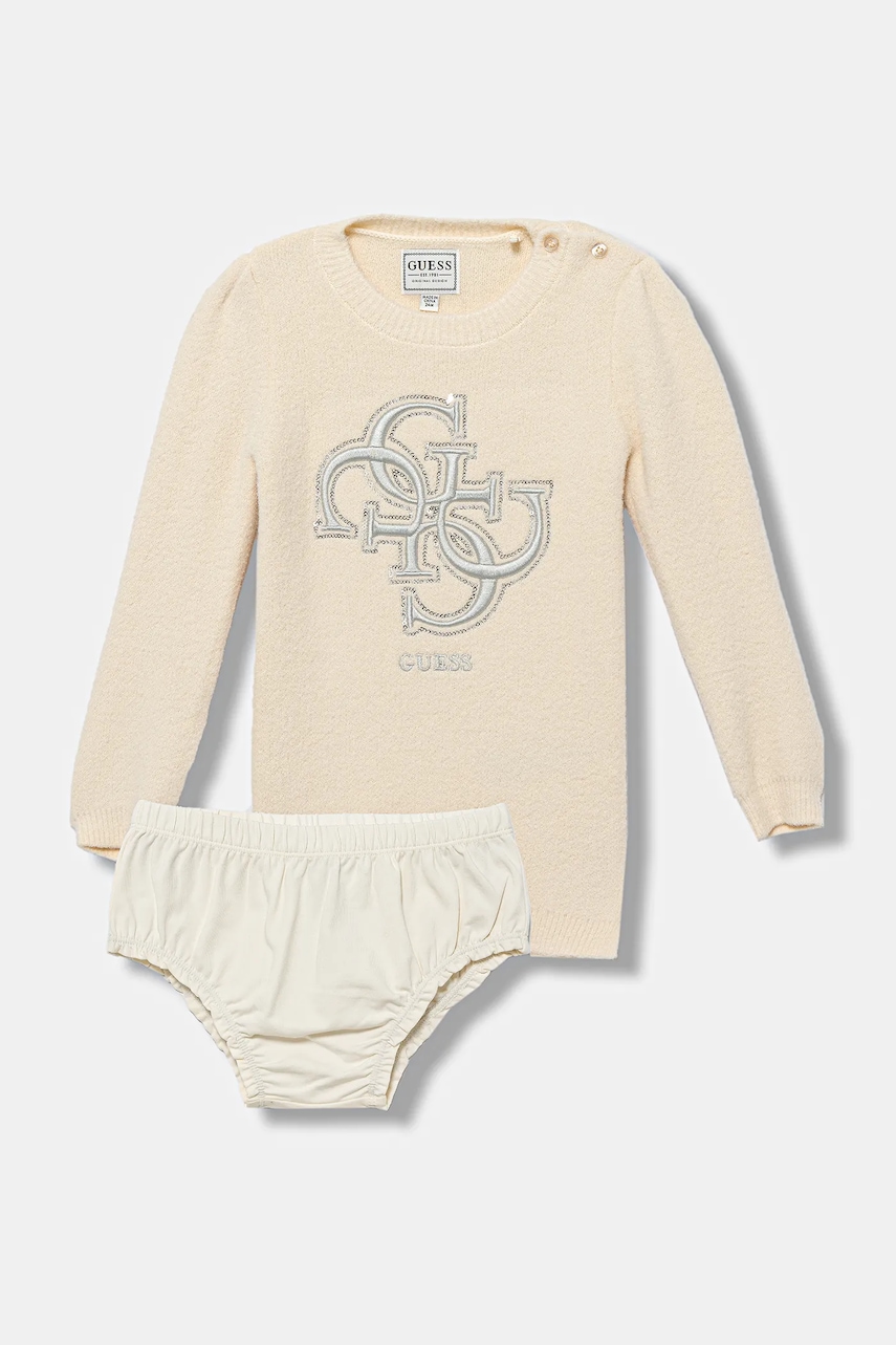 Kojenecké šaty Guess béžová barva, mini, A5BK01 Z3220