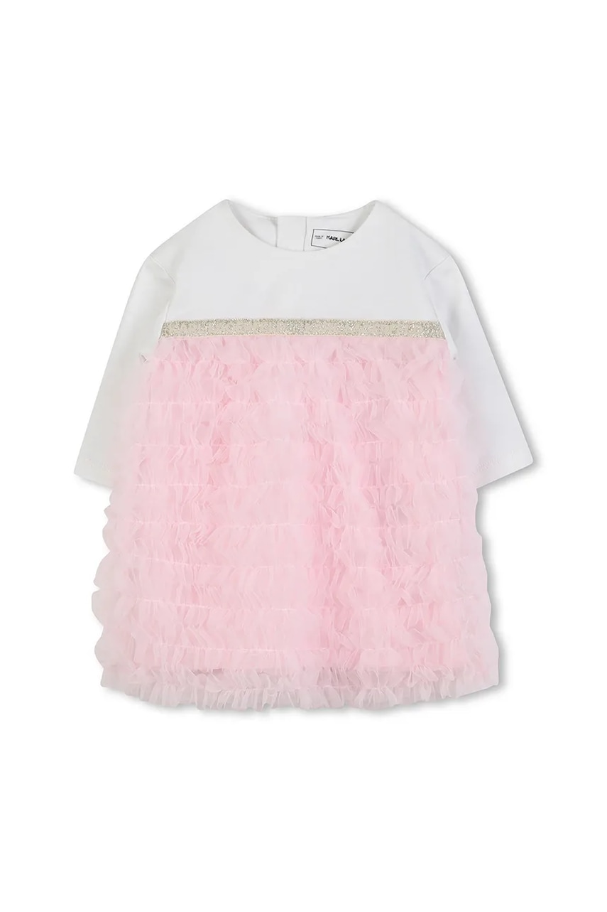 Kojenecké šaty Karl Lagerfeld růžová barva, mini, Z30668