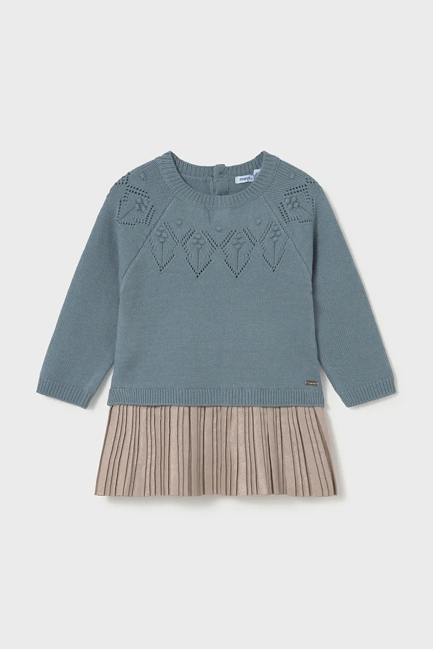 Kojenecké šaty Mayoral modrá barva, mini, áčková, 2908