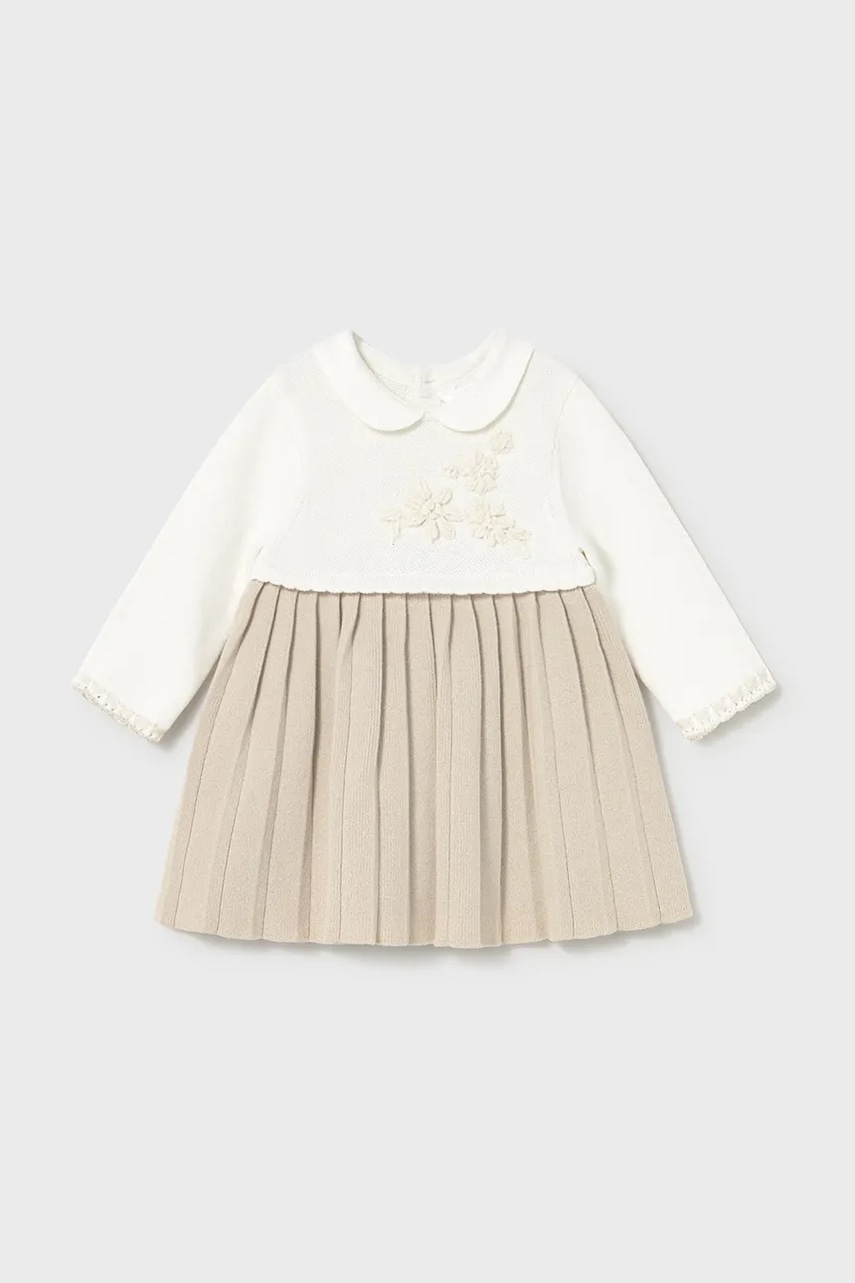 Kojenecké šaty Mayoral Newborn béžová barva, mini, áčková, 2804