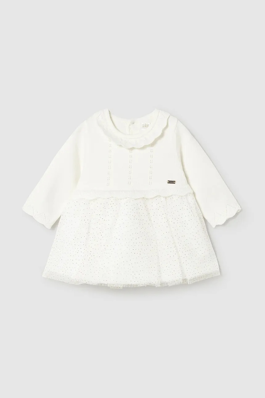 Kojenecké šaty Mayoral Newborn béžová barva, mini, áčková, 2815