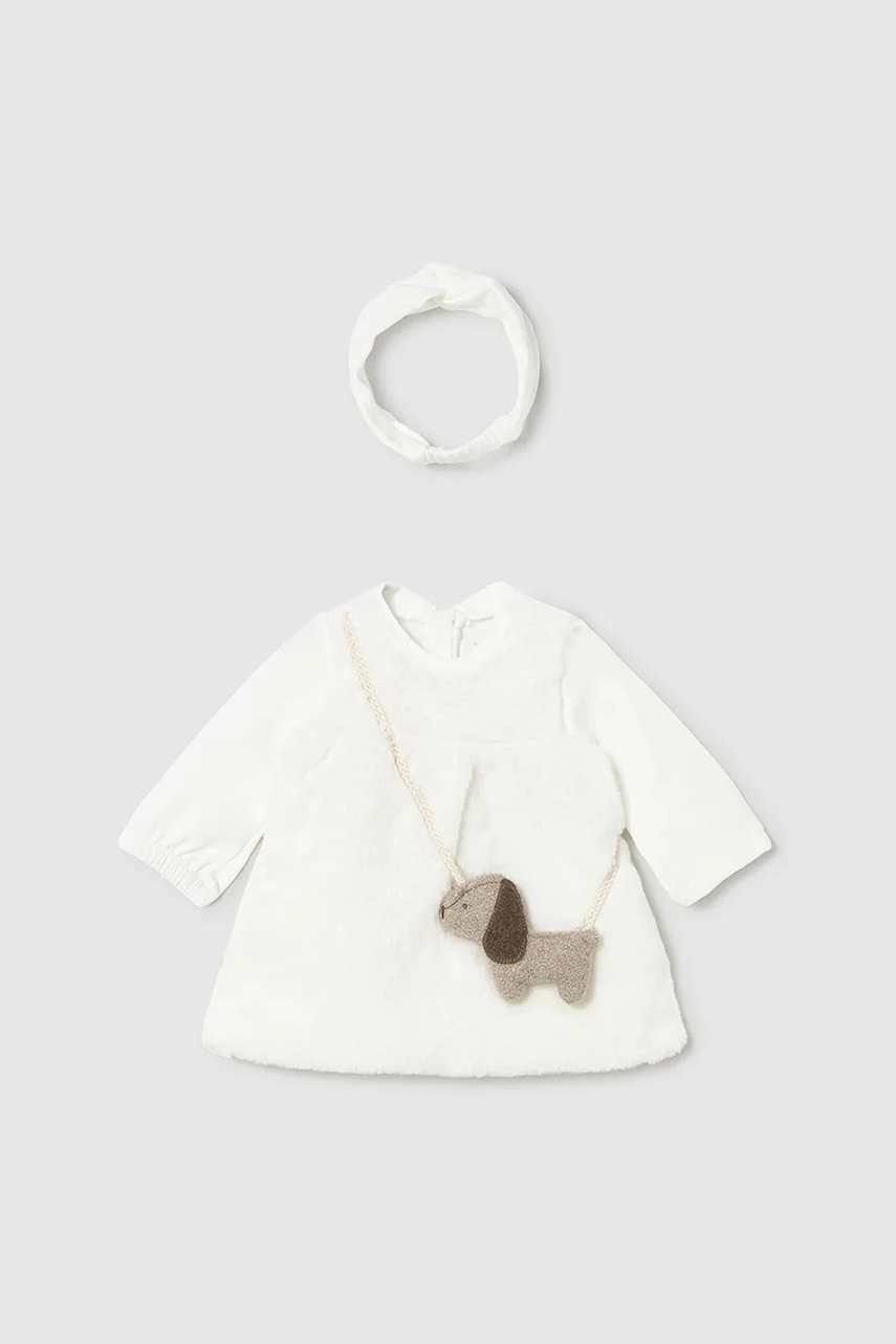 Kojenecké šaty Mayoral Newborn béžová barva, mini, áčková, 2823