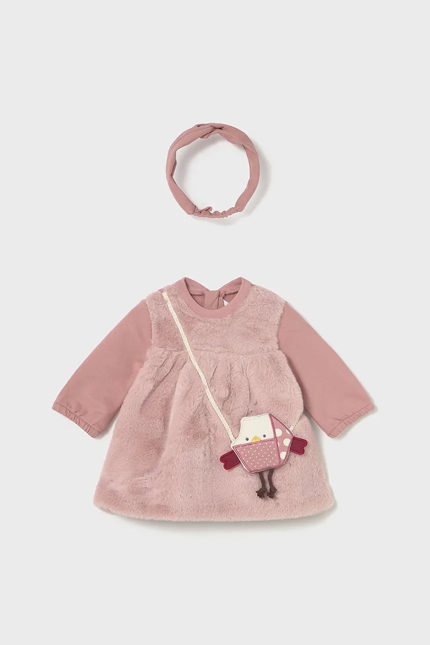 Kojenecké šaty Mayoral Newborn růžová barva, mini, áčková, 2823