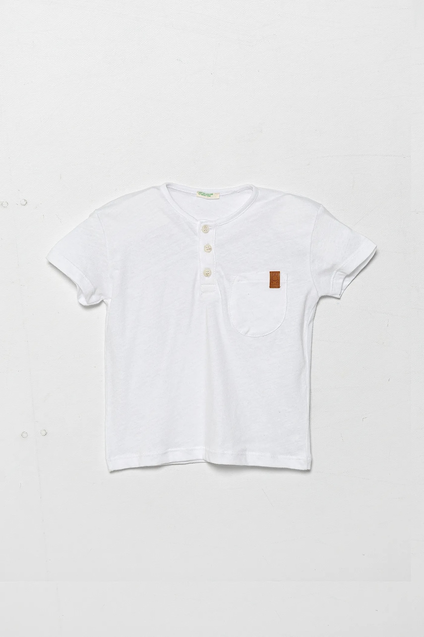 Kojenecké tričko United Colors of Benetton bílá barva, 3F4JA105S