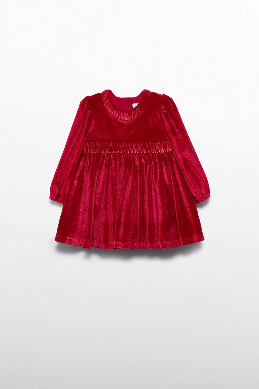 Kojenecké velurové šaty Abel&Lula červená barva, mini, 5508