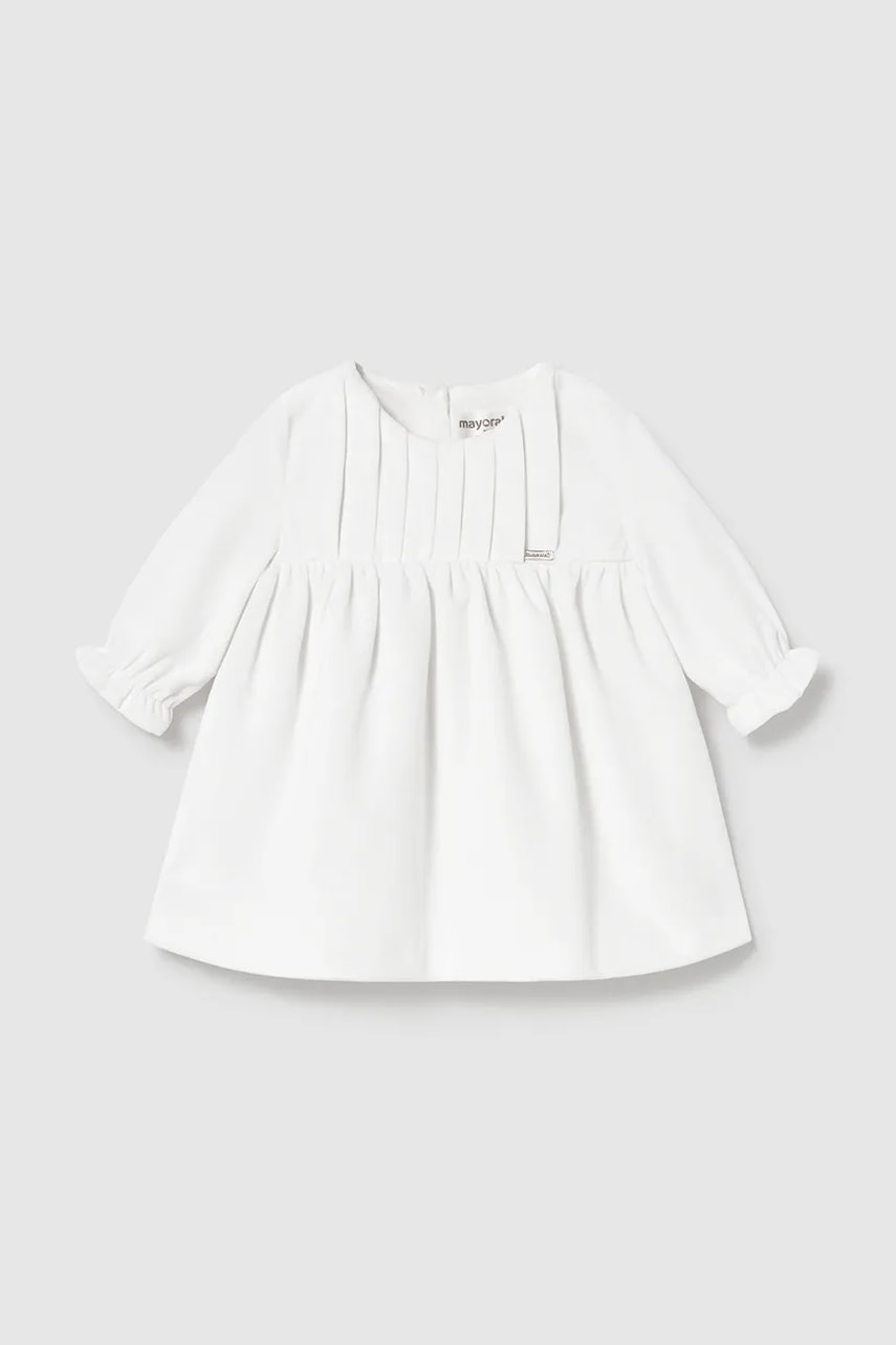 Kojenecké velurové šaty Mayoral Newborn béžová barva, mini, 2819