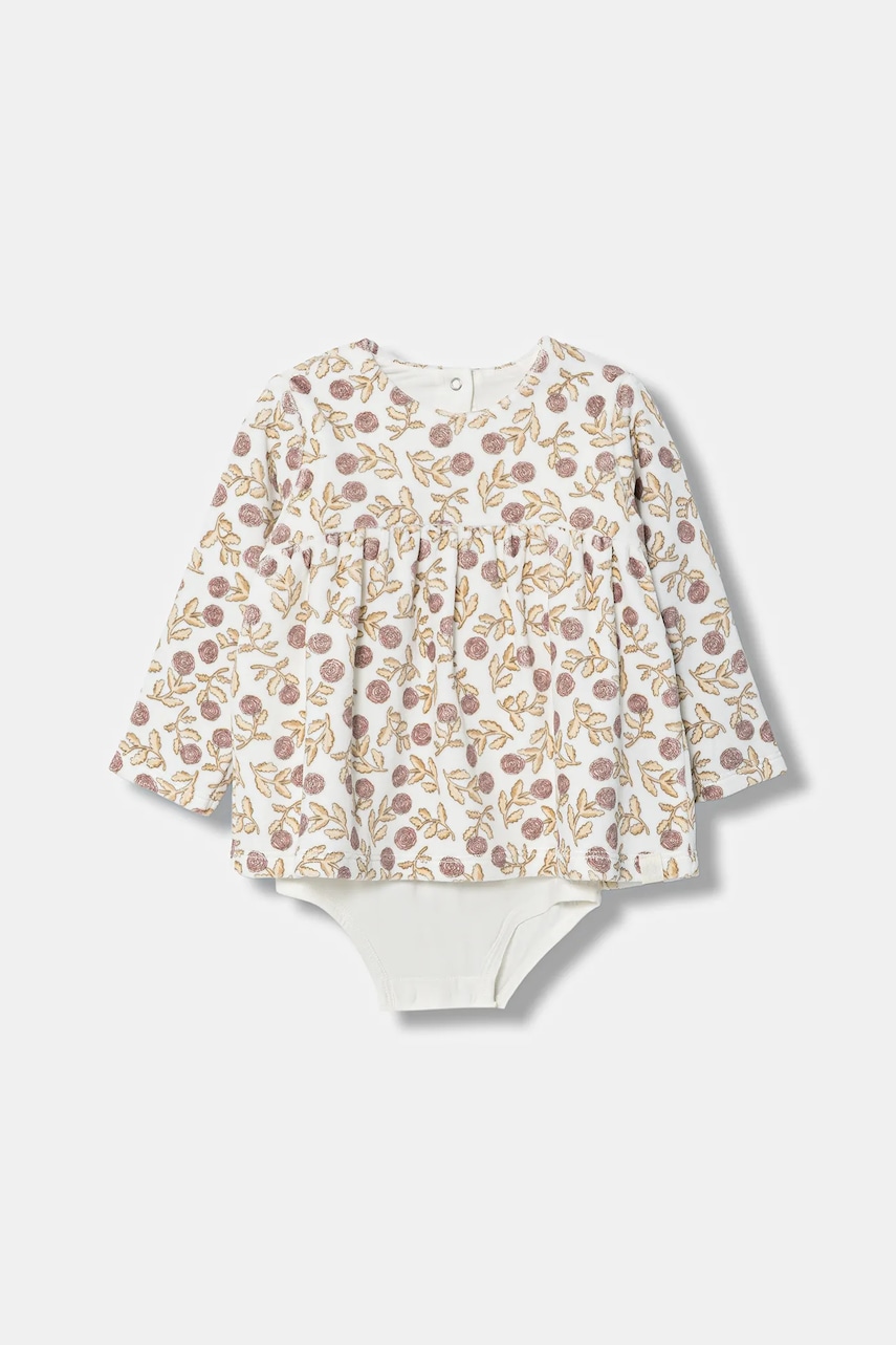 Kojenecké velurové šaty United Colors of Benetton béžová barva, mini, 3EOAAV00N