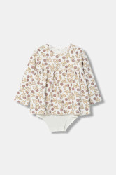 Kojenecké velurové šaty United Colors of Benetton béžová barva, mini, 3EOAAV00N