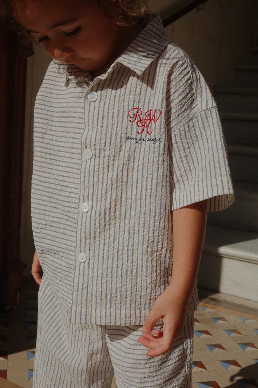 Konges Sløjd  Dětská bavlněná košile  RHW X KS DUO SHIRT GOTS