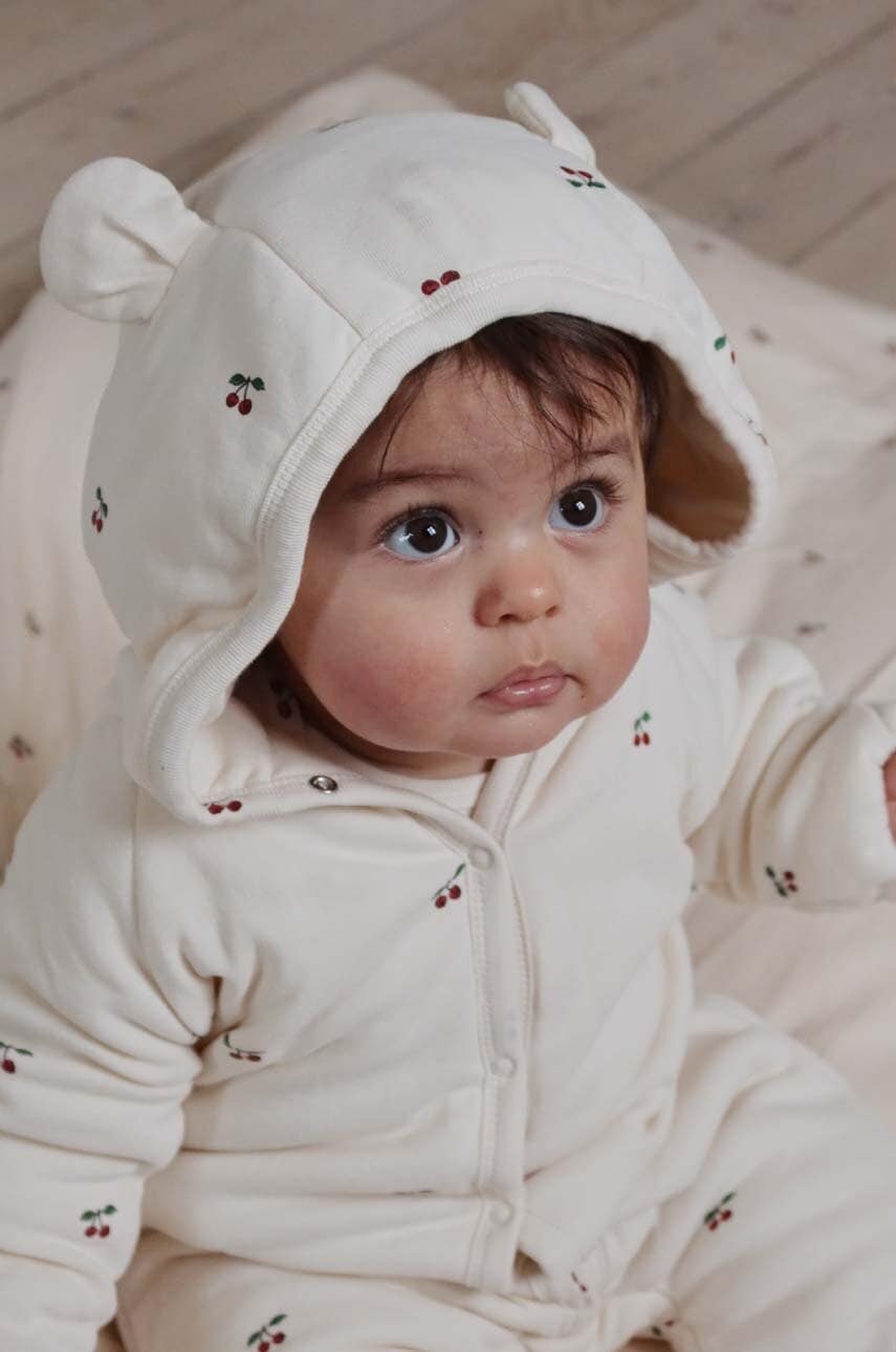 Konges Sløjd  Dětské bavlněné dupačky  NEWBORN ONESIE WITH HOOD