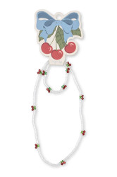 Konges Sløjd  dětská sada šperků PEARLY CHERRY NECKLACE AND BRACELET SET