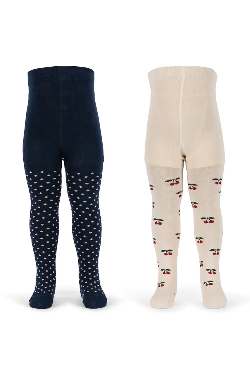 Konges Sløjd  punčocháče dětské 2 PACK CHERRY DOT TIGHTS