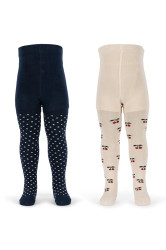 Konges Sløjd  punčocháče dětské 2 PACK CHERRY DOT TIGHTS