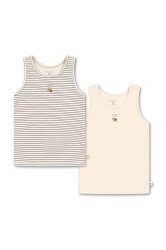 Konges Sløjd  tílko dětské bavlněné s elastanem BASIC 2 PACK TANK TOP GOTS