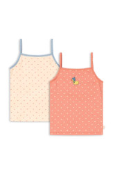 Konges Sløjd  top dětský bavlněný s elastanem BASIC 2 PACK STRAP TOP GOTS 2-pack